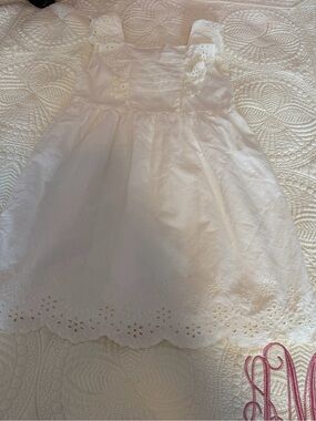White Eyelet girls Dress